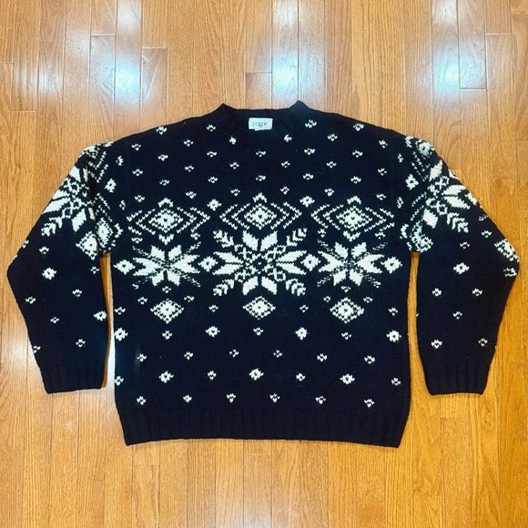 Vintage J Crew 100% Wool Fairisle Sweater Men’s Large  Nordic Scandinavian VTG - Picture 1 of 7